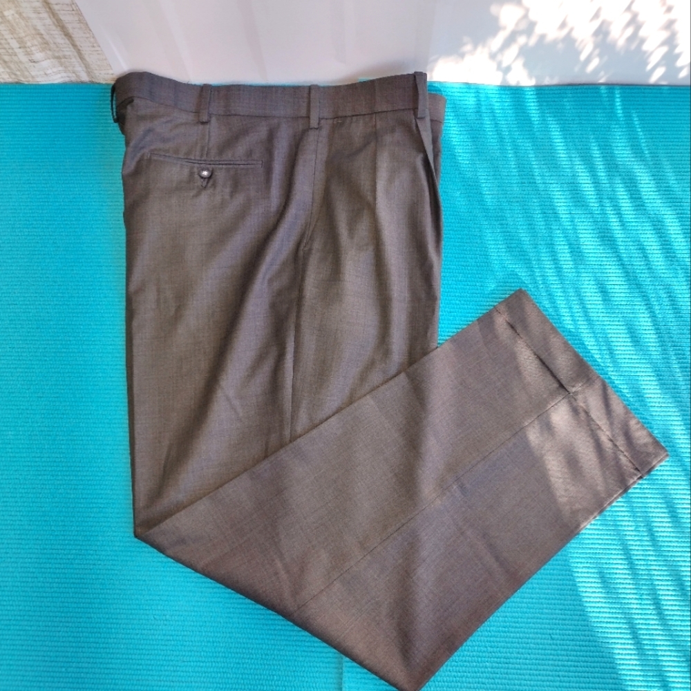 Axist Mens Pleated Front Cuffed Hem Straight Fit Dress Pants 40/32